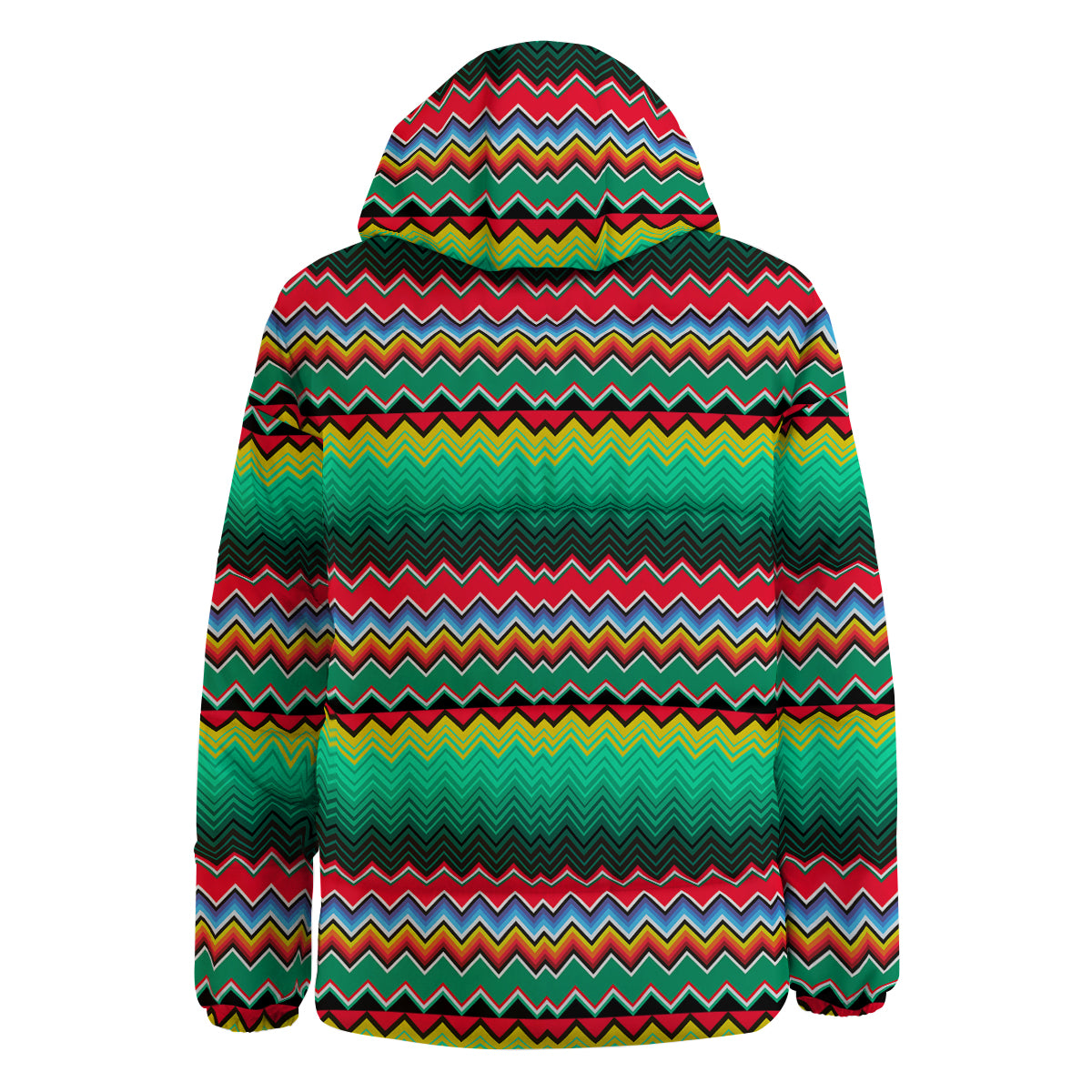 Mexican Blanket Zigzag Colorful Print Down Jacket-grizzshop
