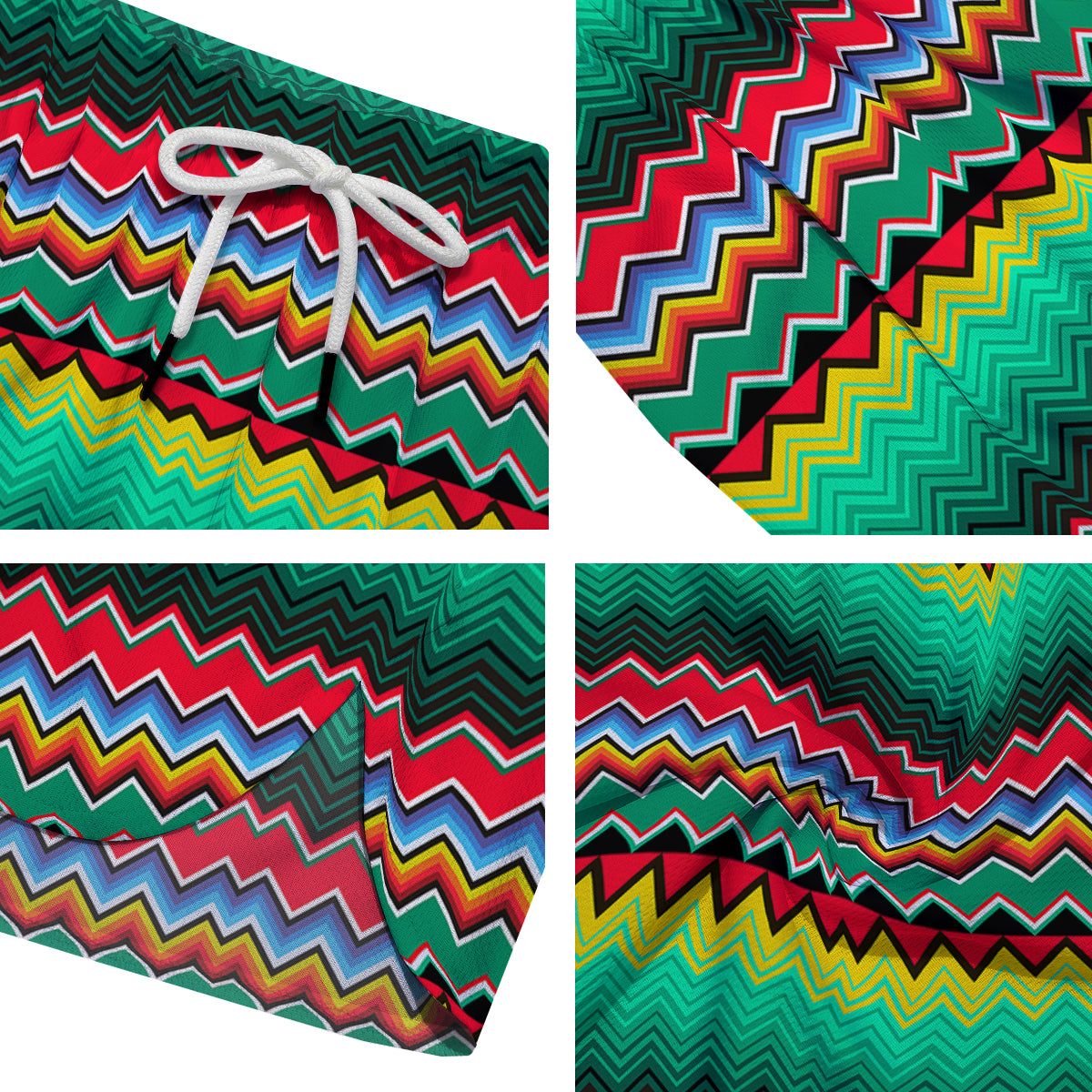 Mexican Blanket Zigzag Colorful Print Men's Running Shorts-grizzshop