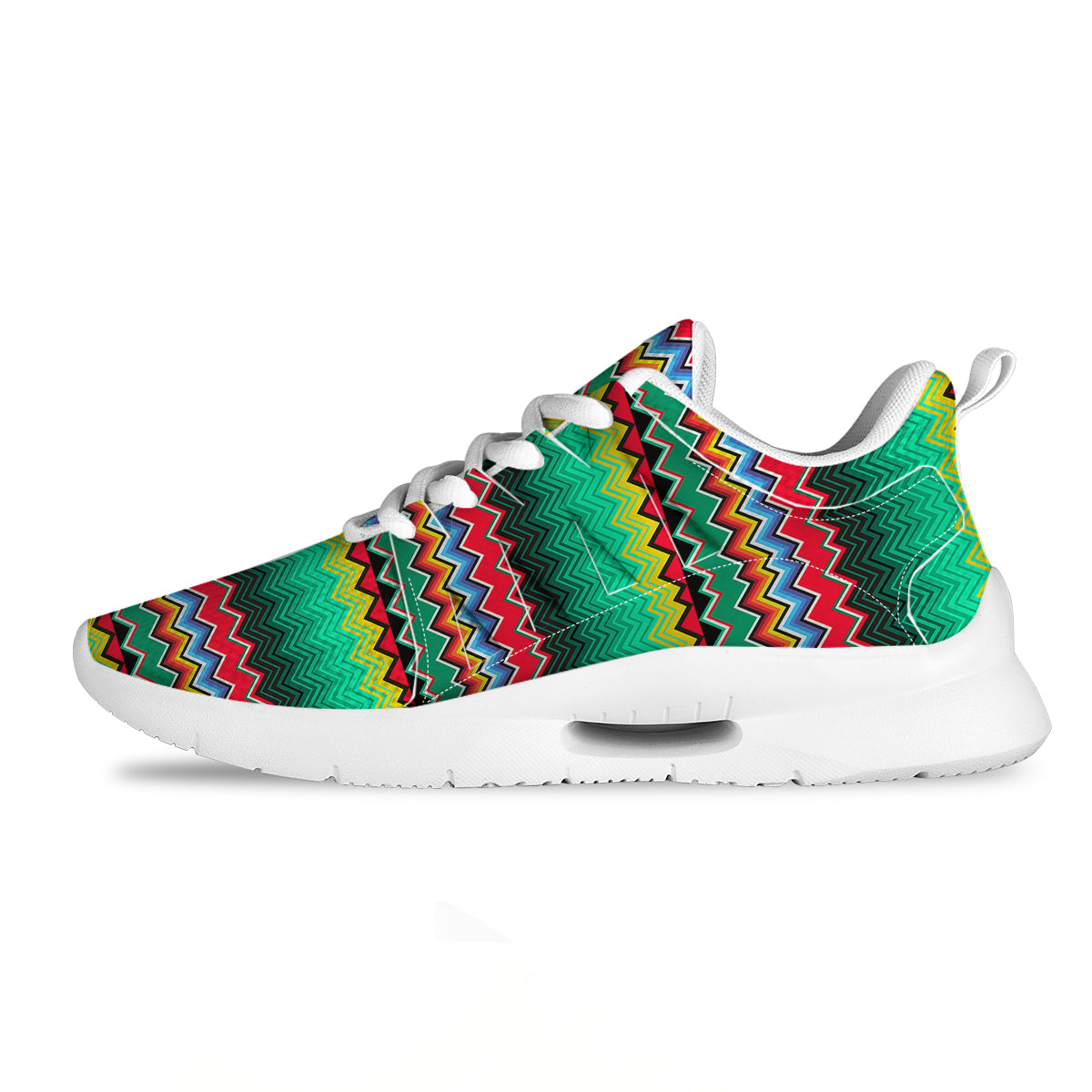 Mexican Blanket Zigzag Colorful Print Tennis Shoes-grizzshop