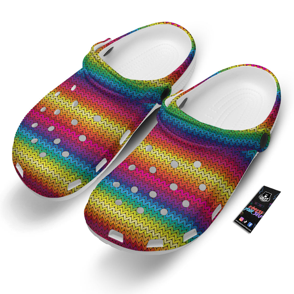 Mexican Rainbow Knitted Print Pattern Clog-grizzshop