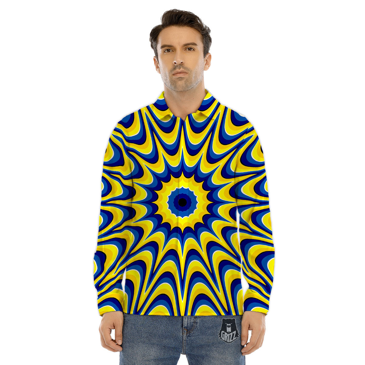 Mexican Rainbow Knitted Print Pattern Men's Dress Shirts-grizzshop