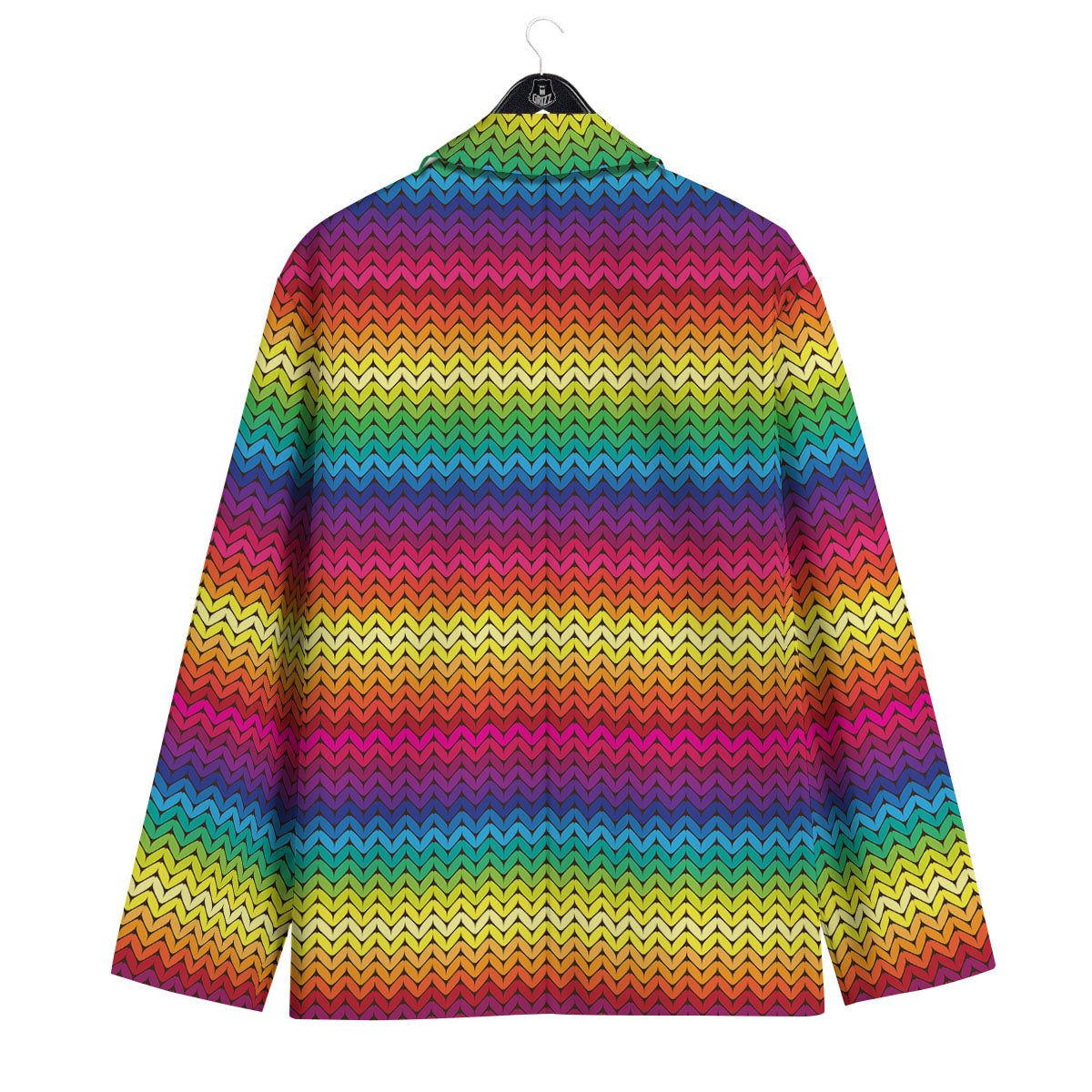 Mexican Rainbow Knitted Print Pattern Men's Sport Coat-grizzshop