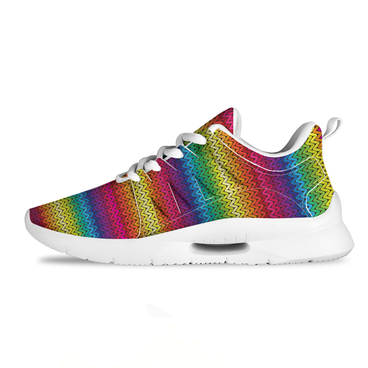 Mexican Rainbow Knitted Print Pattern Tennis Shoes-grizzshop