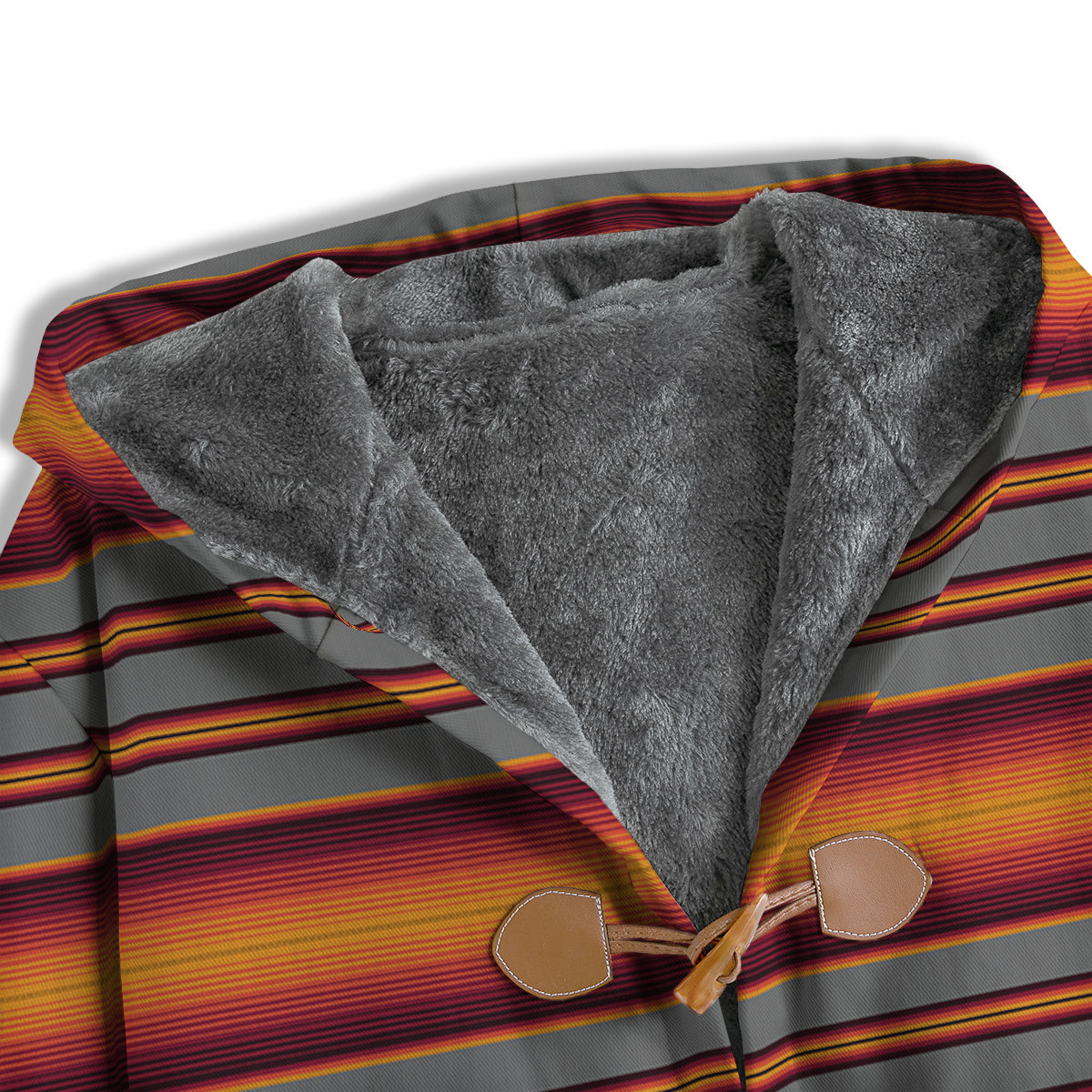 Mexican Serape Grey Orange Print Men's Windbreaker Jacket-grizzshop