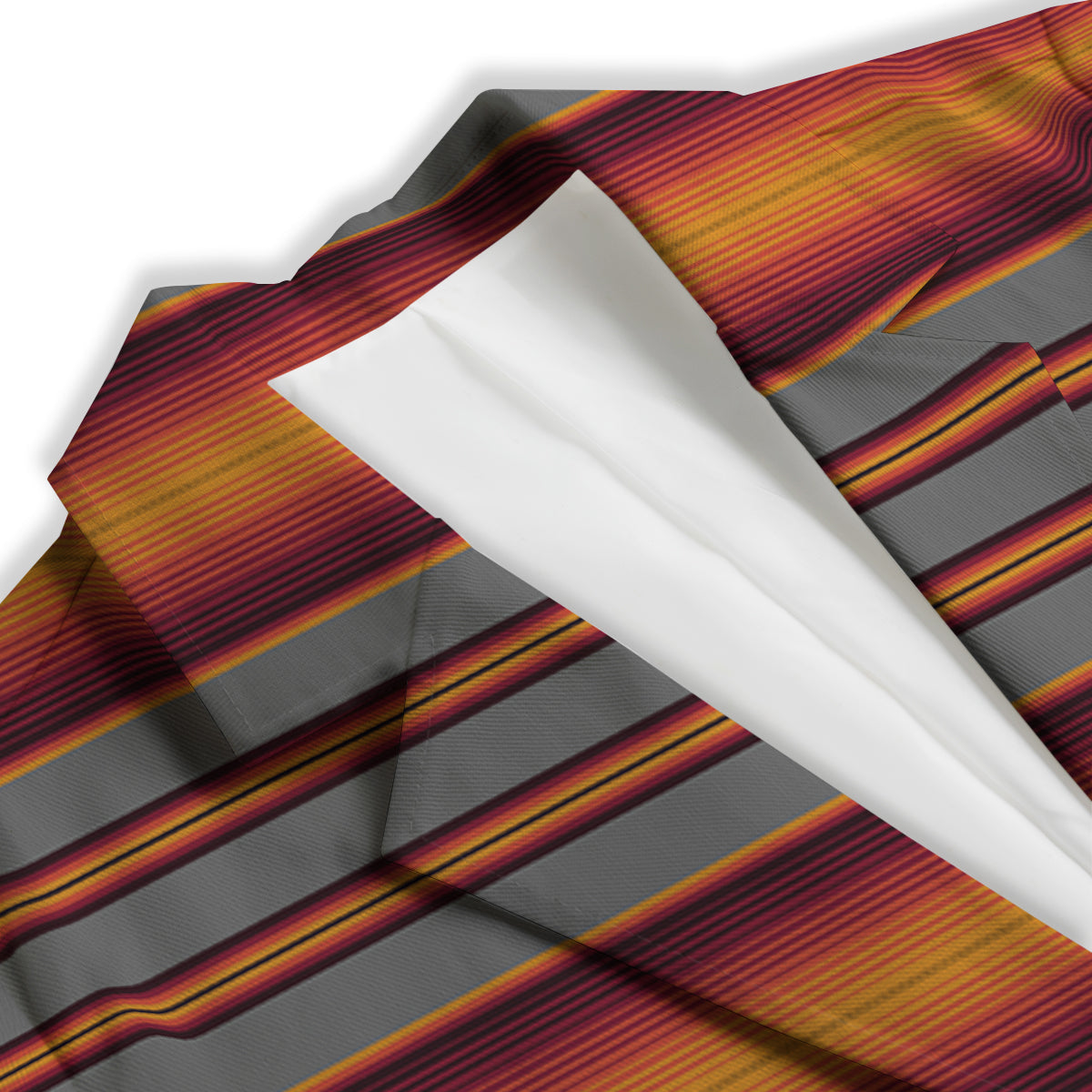 Mexican Serape Grey Orange Print Women's Blazer-grizzshop