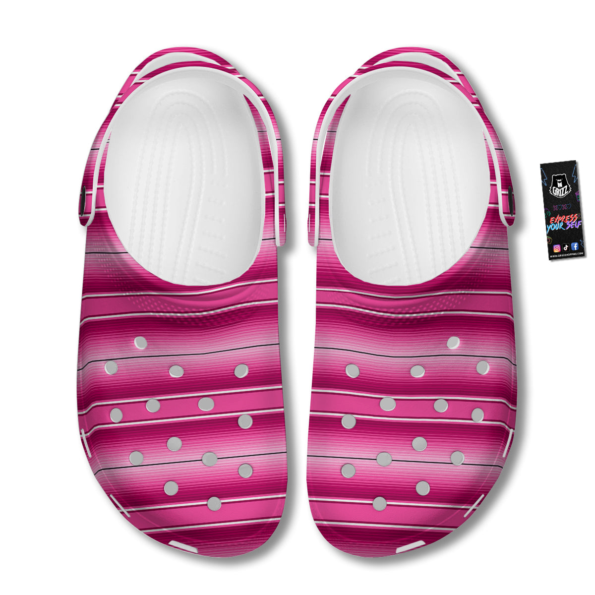 Mexican Serape Pink Print Clog-grizzshop