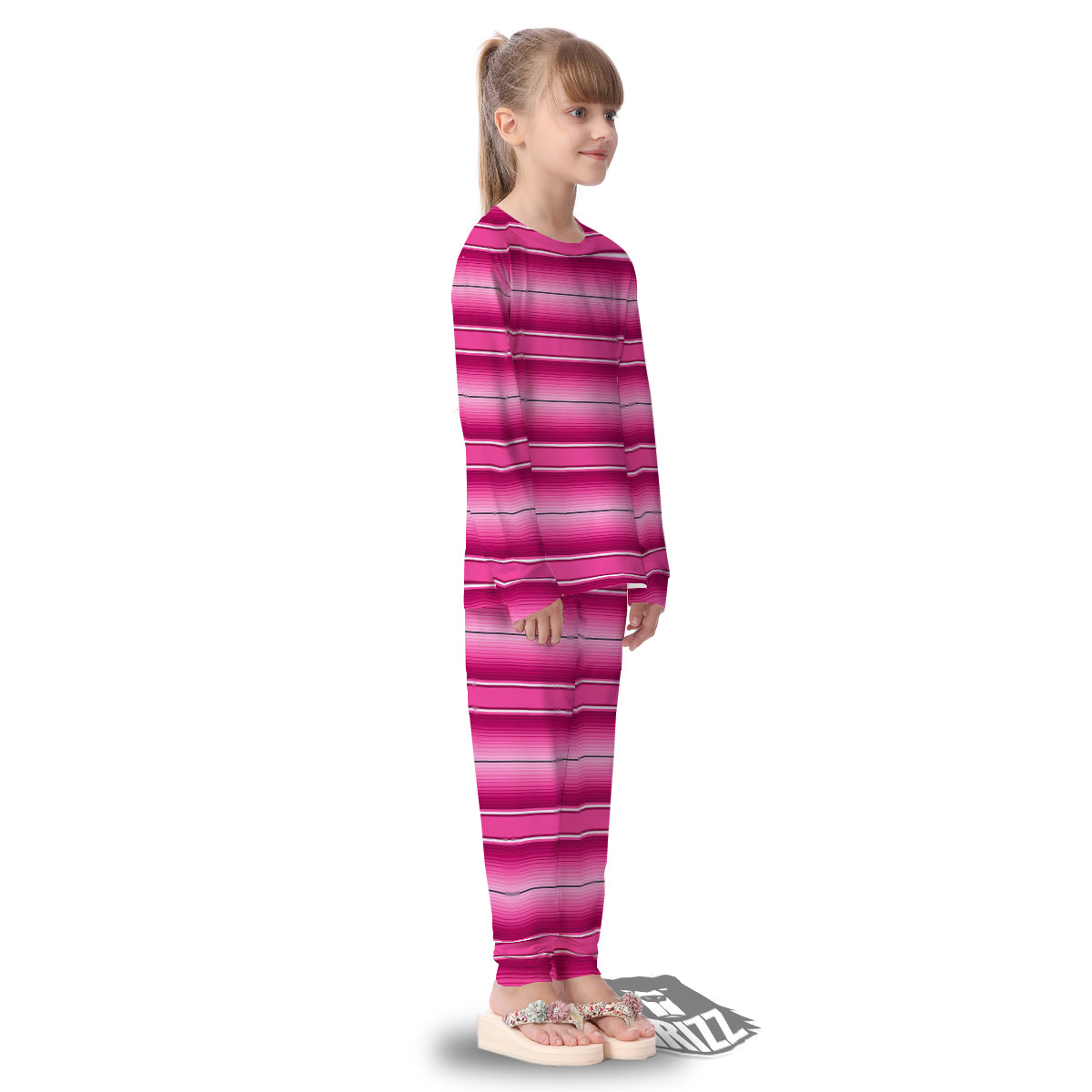 Mexican Serape Pink Print Kid's Pajamas-grizzshop