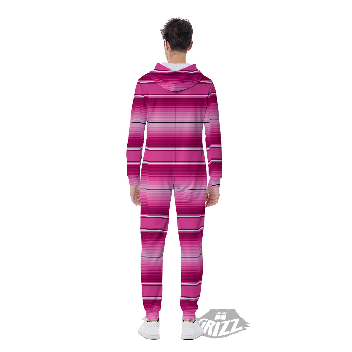 Mexican Serape Pink Print Men's Jumpsuit-grizzshop
