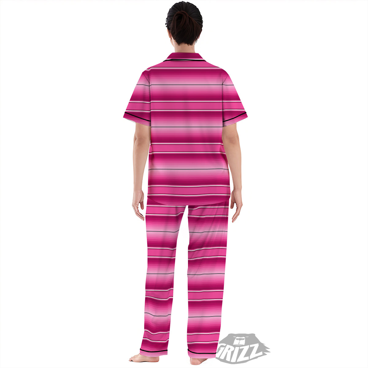 Mexican Serape Pink Print Women's Pajamas Set-grizzshop