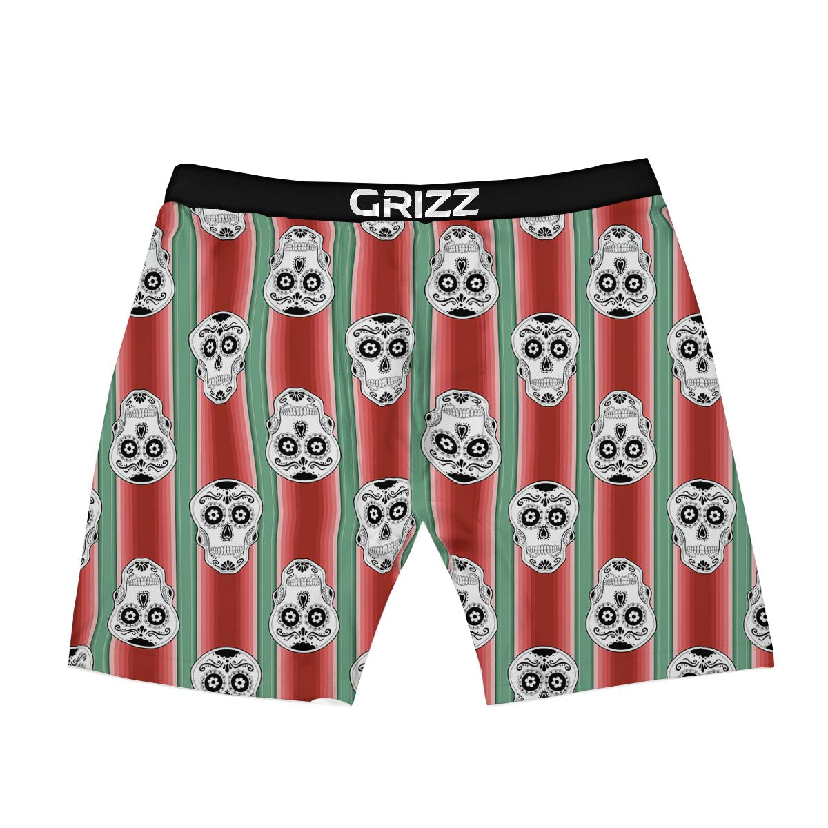 Mexican Serape Sugar Skull Print Pattern Boxer Briefs-grizzshop