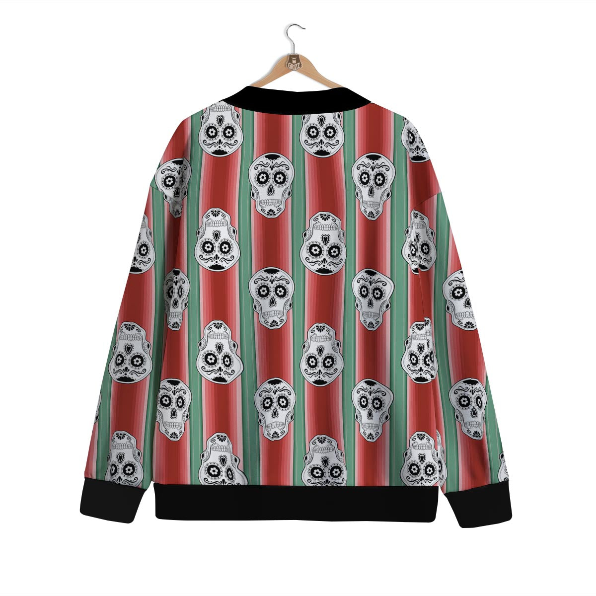 Mexican Serape Sugar Skull Print Pattern Cardigan-grizzshop