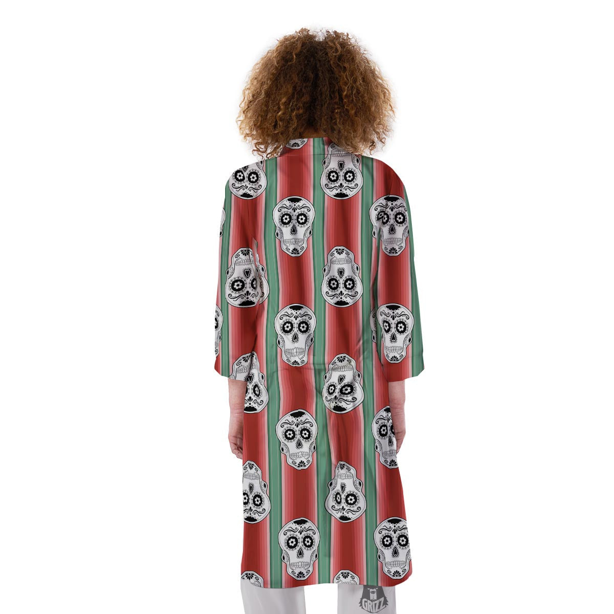 Mexican Serape Sugar Skull Print Pattern Kimono-grizzshop