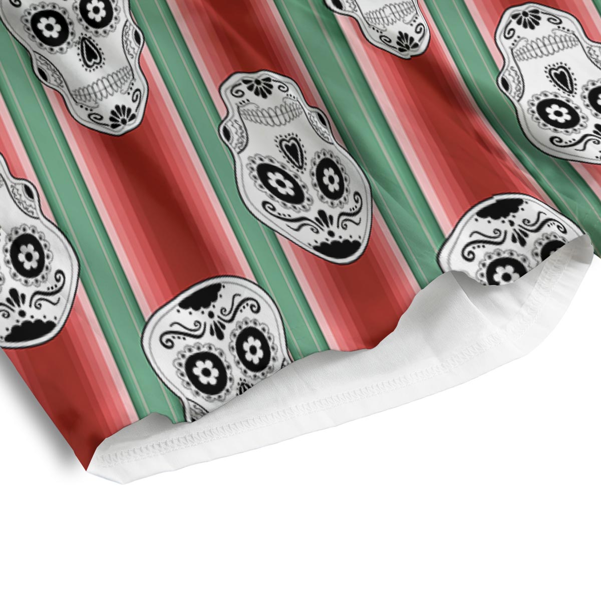 Mexican Serape Sugar Skull Print Pattern Men's Athletic Shorts
