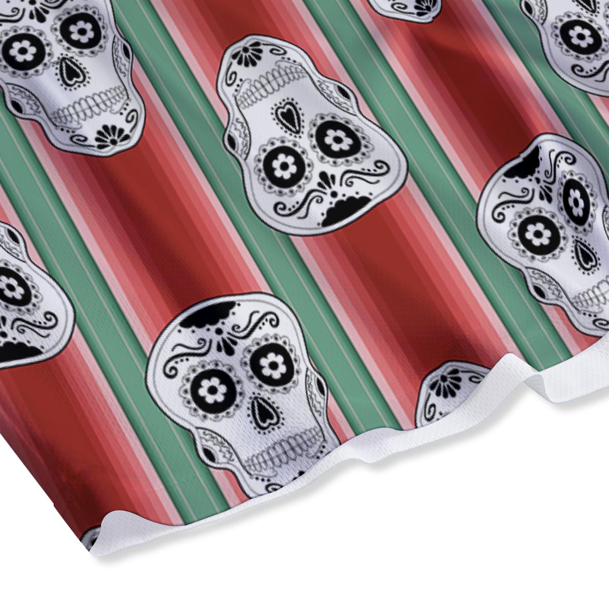 Mexican Serape Sugar Skull Print Pattern Mesh Shorts