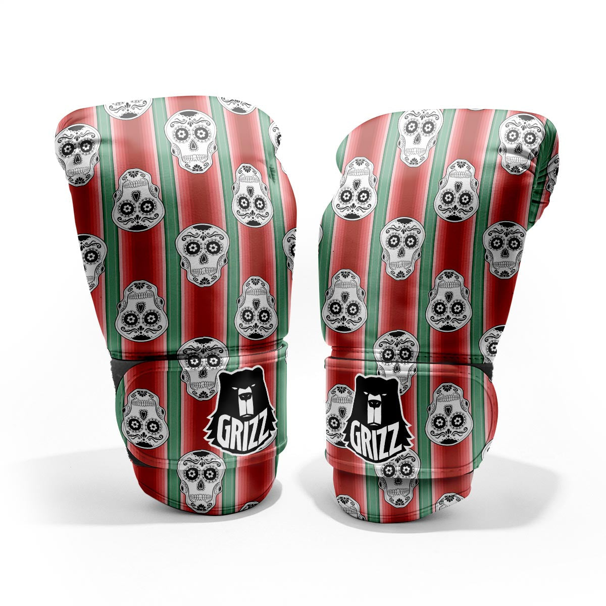Mexican Serape Sugar Skull Print Pattern Pro Boxing Glove