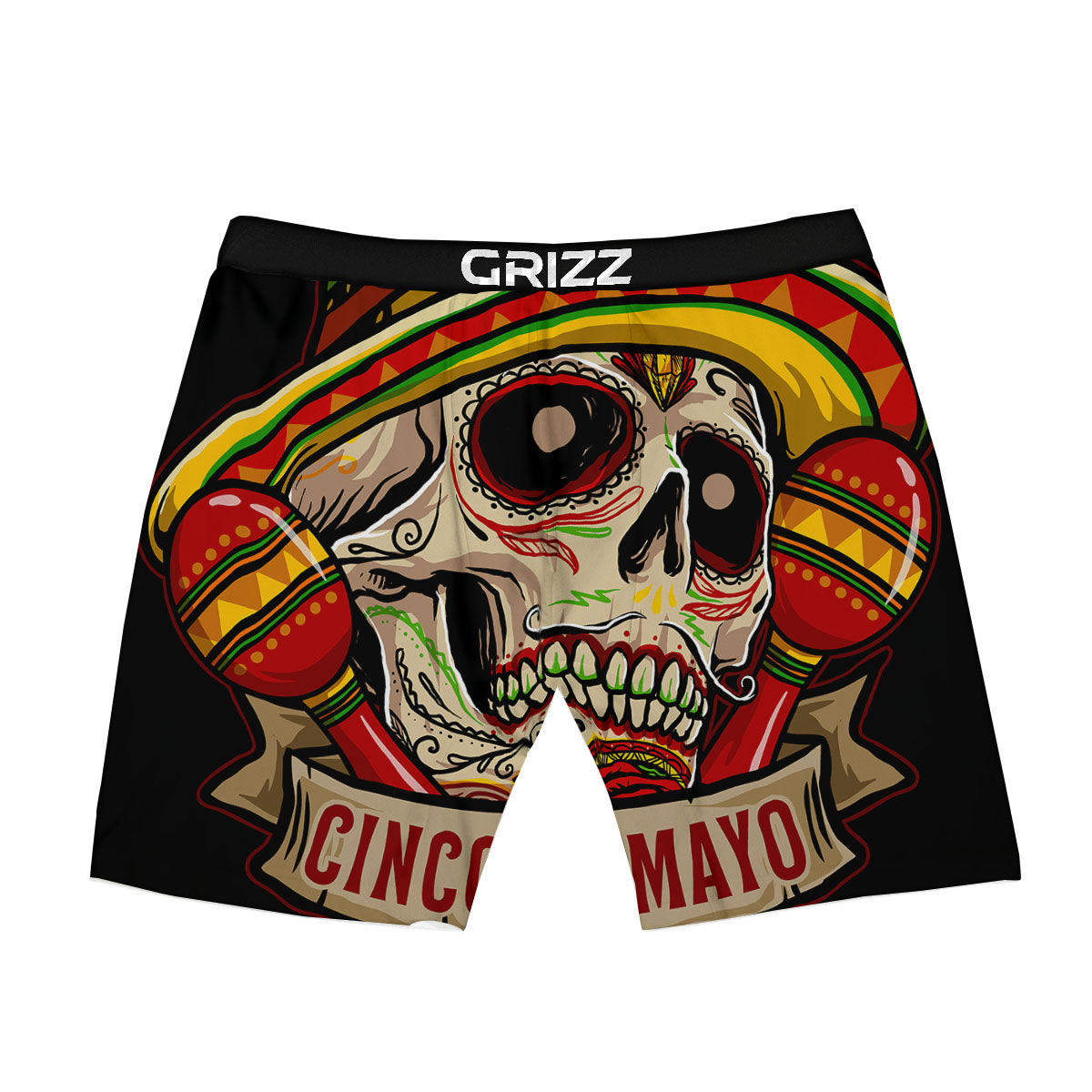Mexican Skull Cinco de Mayo Print Boxer Briefs-grizzshop