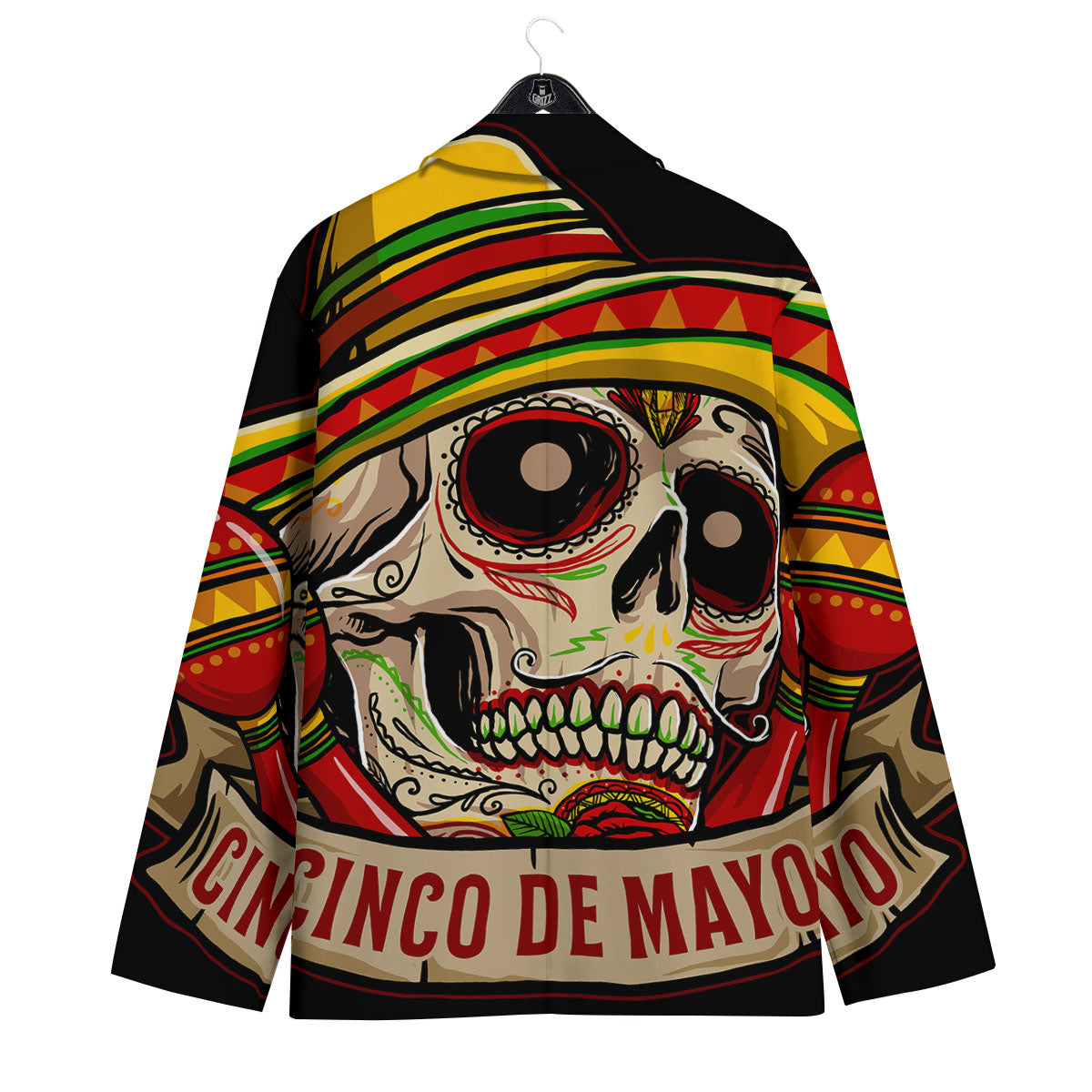 Mexican Skull Cinco de Mayo Print Men's Sport Coat-grizzshop