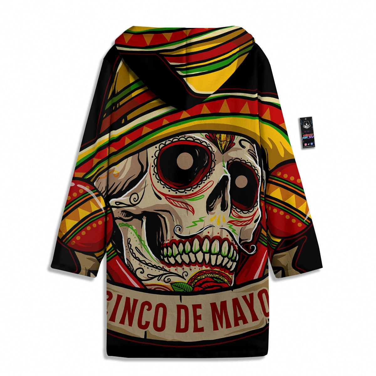 Mexican Skull Cinco de Mayo Print Men's Windbreaker Jacket-grizzshop
