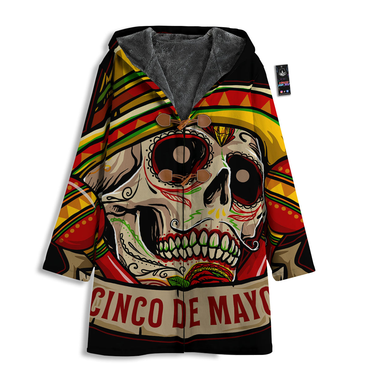 Mexican Skull Cinco de Mayo Print Men's Windbreaker Jacket-grizzshop