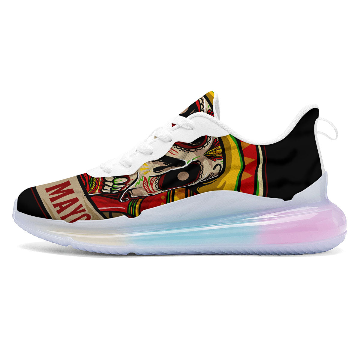 Mexican Skull Cinco de Mayo Print Running Sneakers-grizzshop