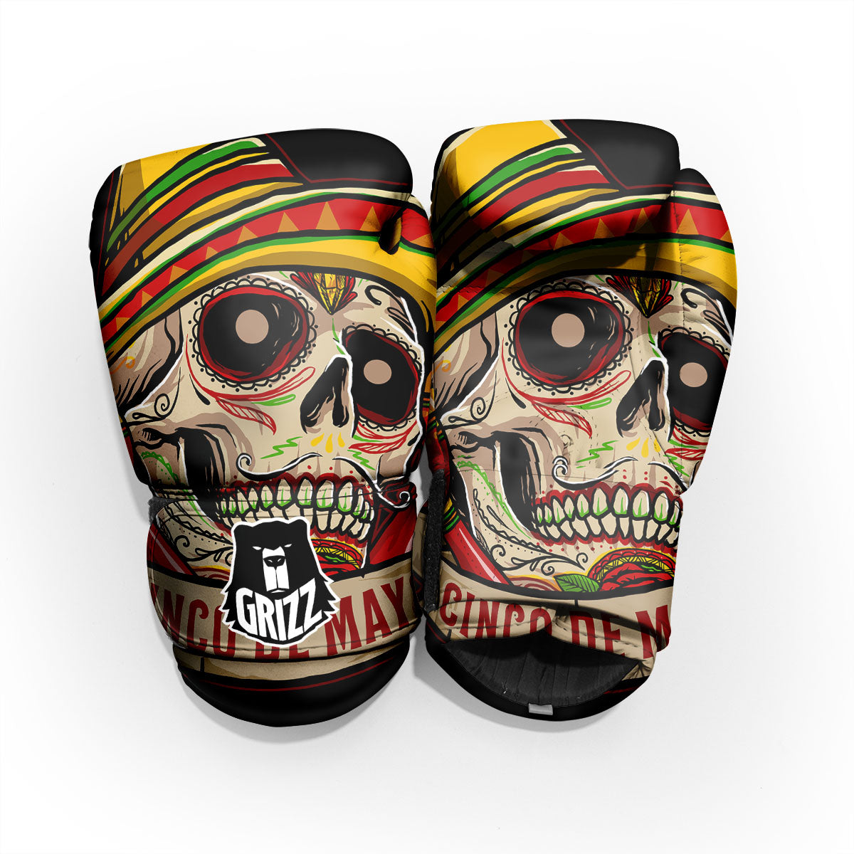 Mexican Skull Cinco de Mayo Print Pro Boxing Glove