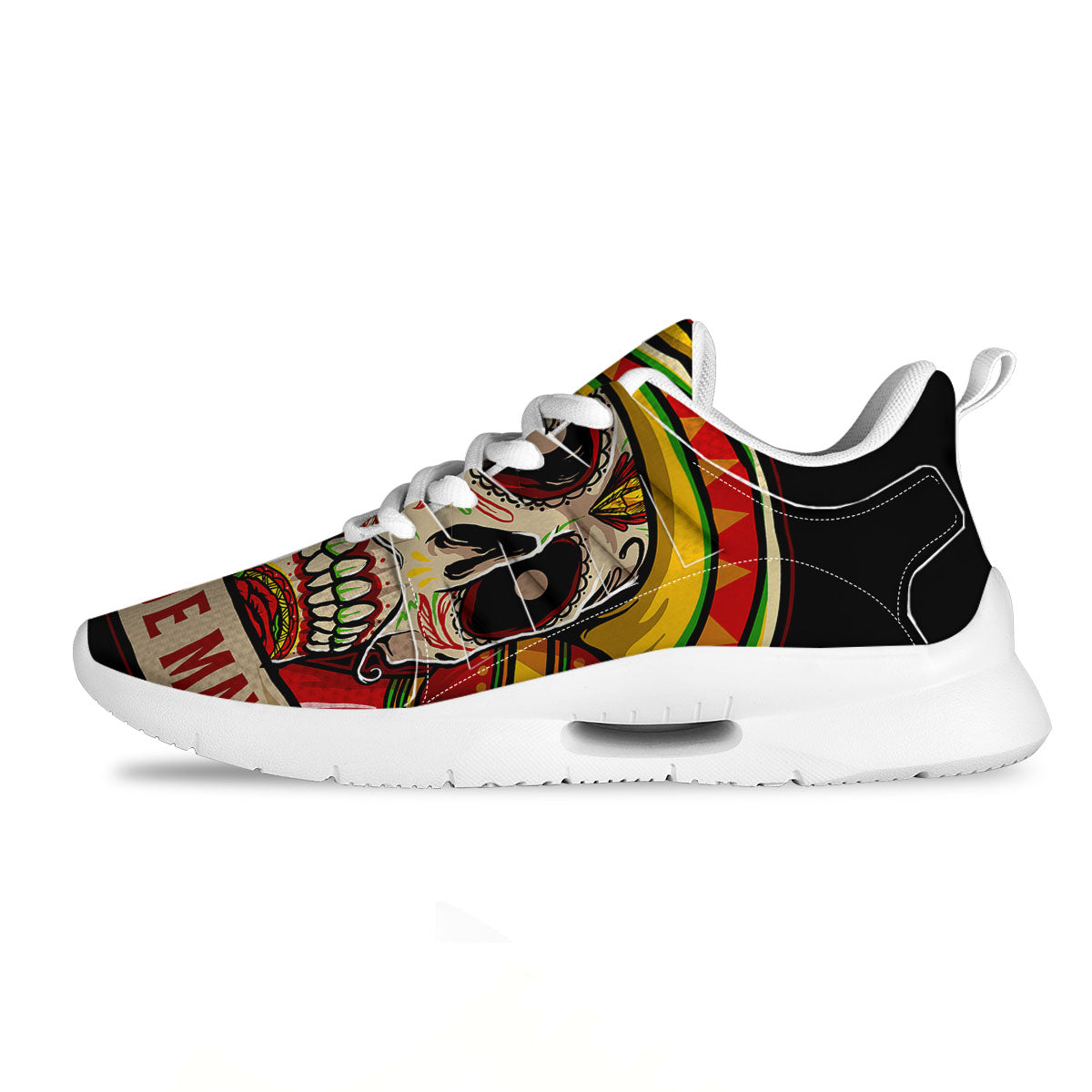 Mexican Skull Cinco de Mayo Print Tennis Shoes-grizzshop