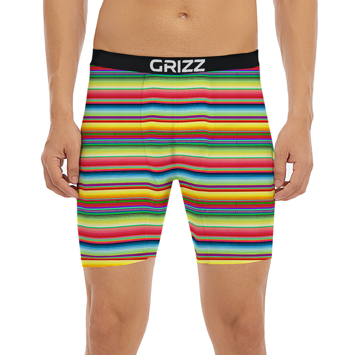 Mexican Stripe Cinco De Mayo Print Boxer Briefs-grizzshop