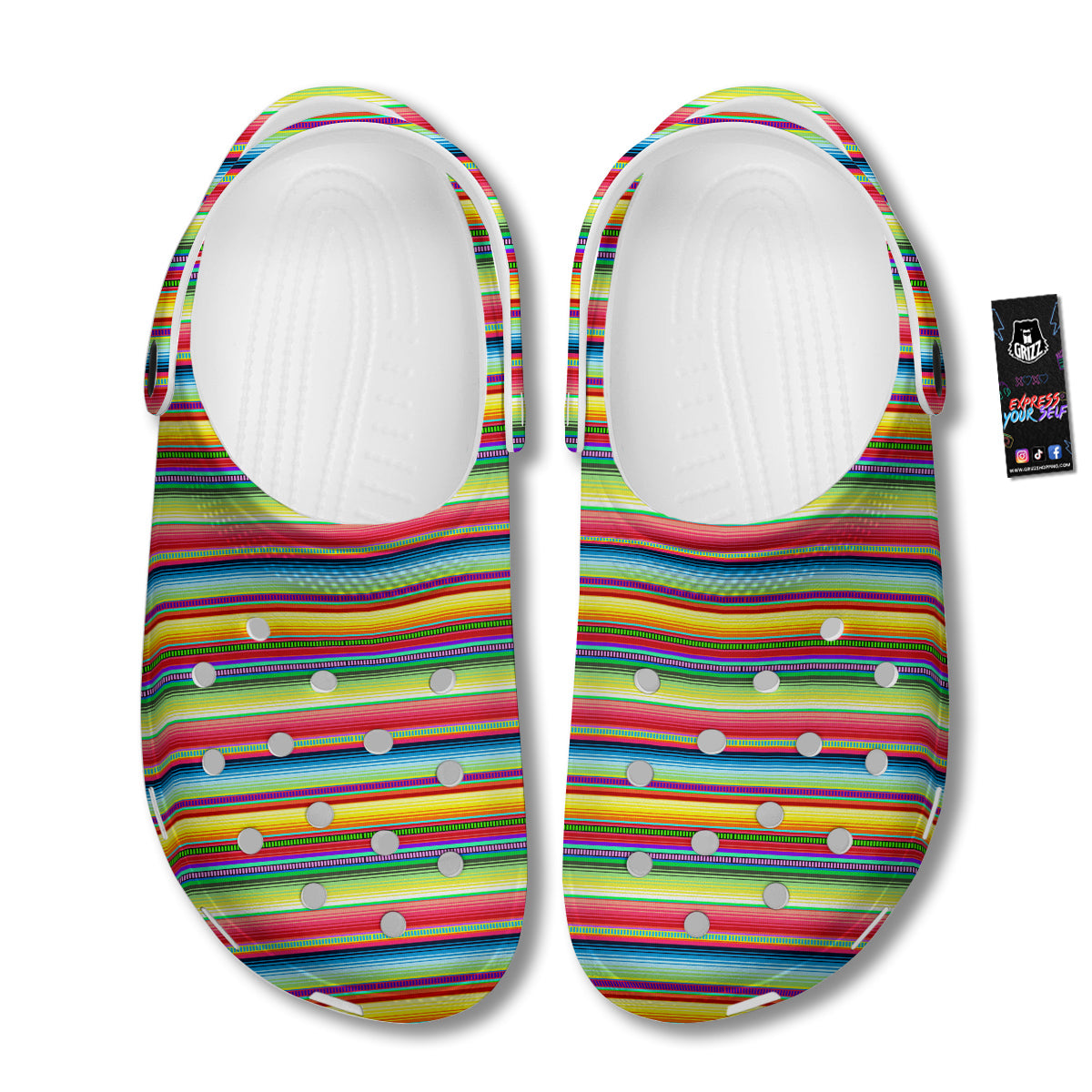 Mexican Stripe Cinco De Mayo Print Clog-grizzshop