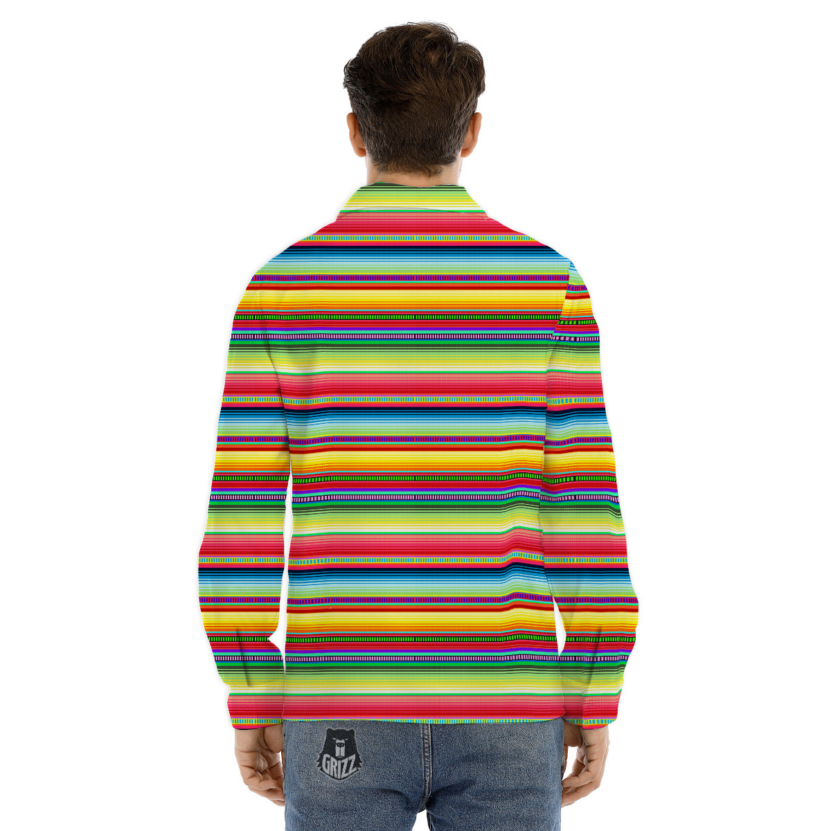 Mexican Stripe Cinco De Mayo Print Men's Dress Shirts-grizzshop