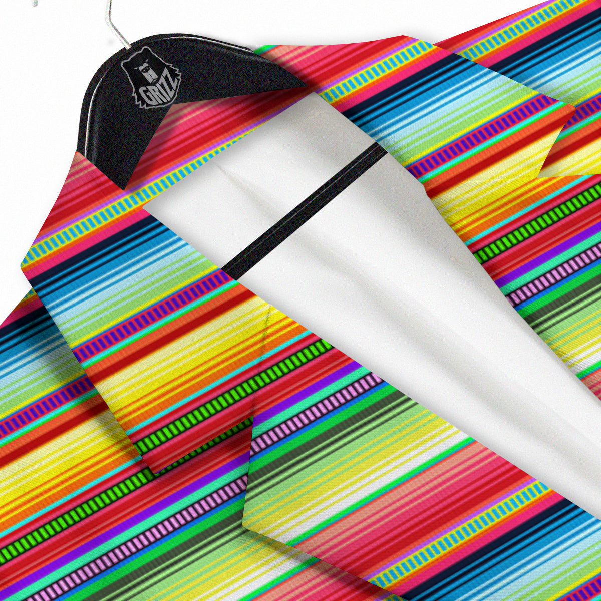 Mexican Stripe Cinco De Mayo Print Men's Sport Coat-grizzshop