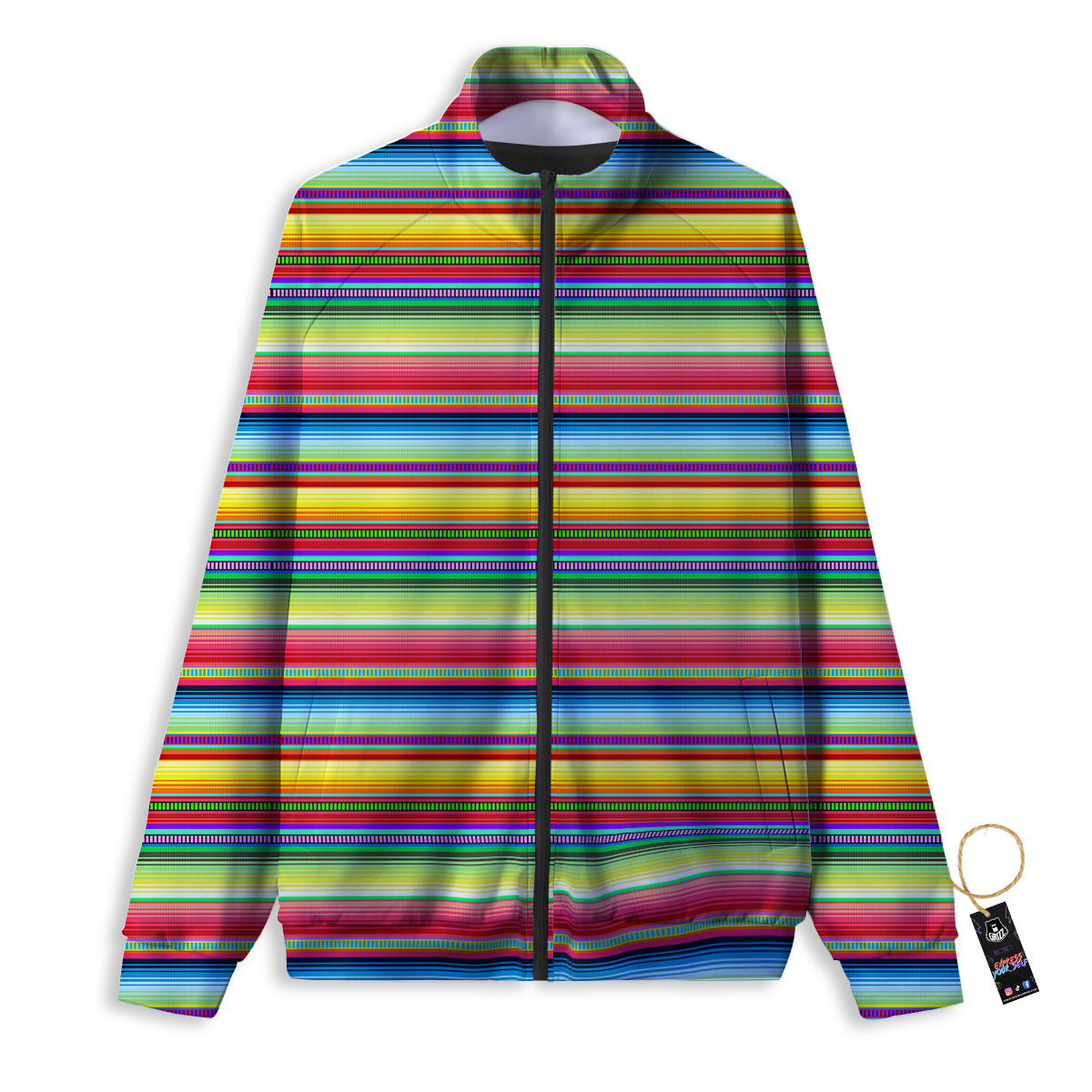 Mexican Stripe Cinco De Mayo Print Track Jacket-grizzshop