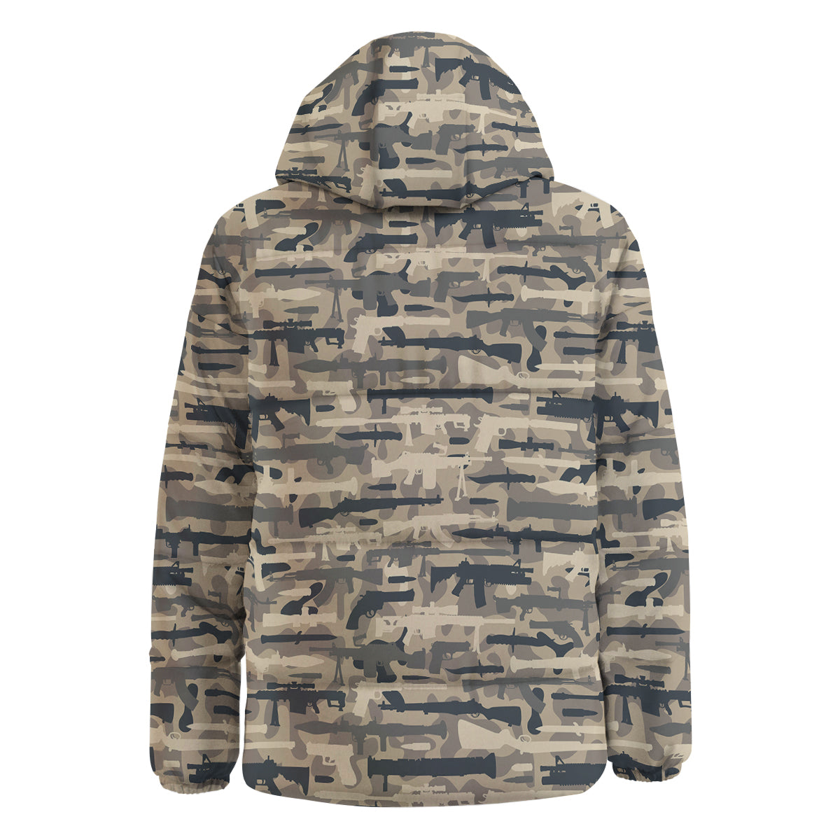 Military Gun Air Force Camo Print Down Jacket-grizzshop