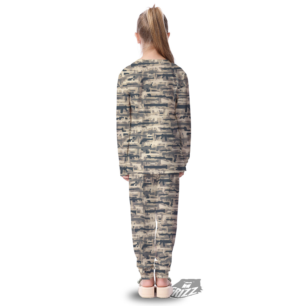 Military Gun Air Force Camo Print Kid's Pajamas-grizzshop