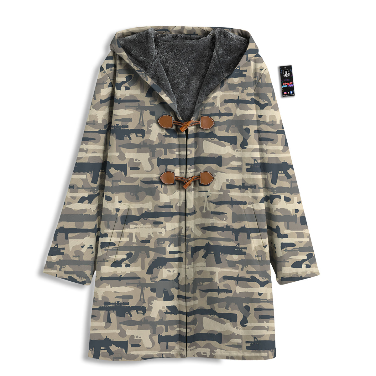 Military Gun Air Force Camo Print Men's Windbreaker Jacket-grizzshop