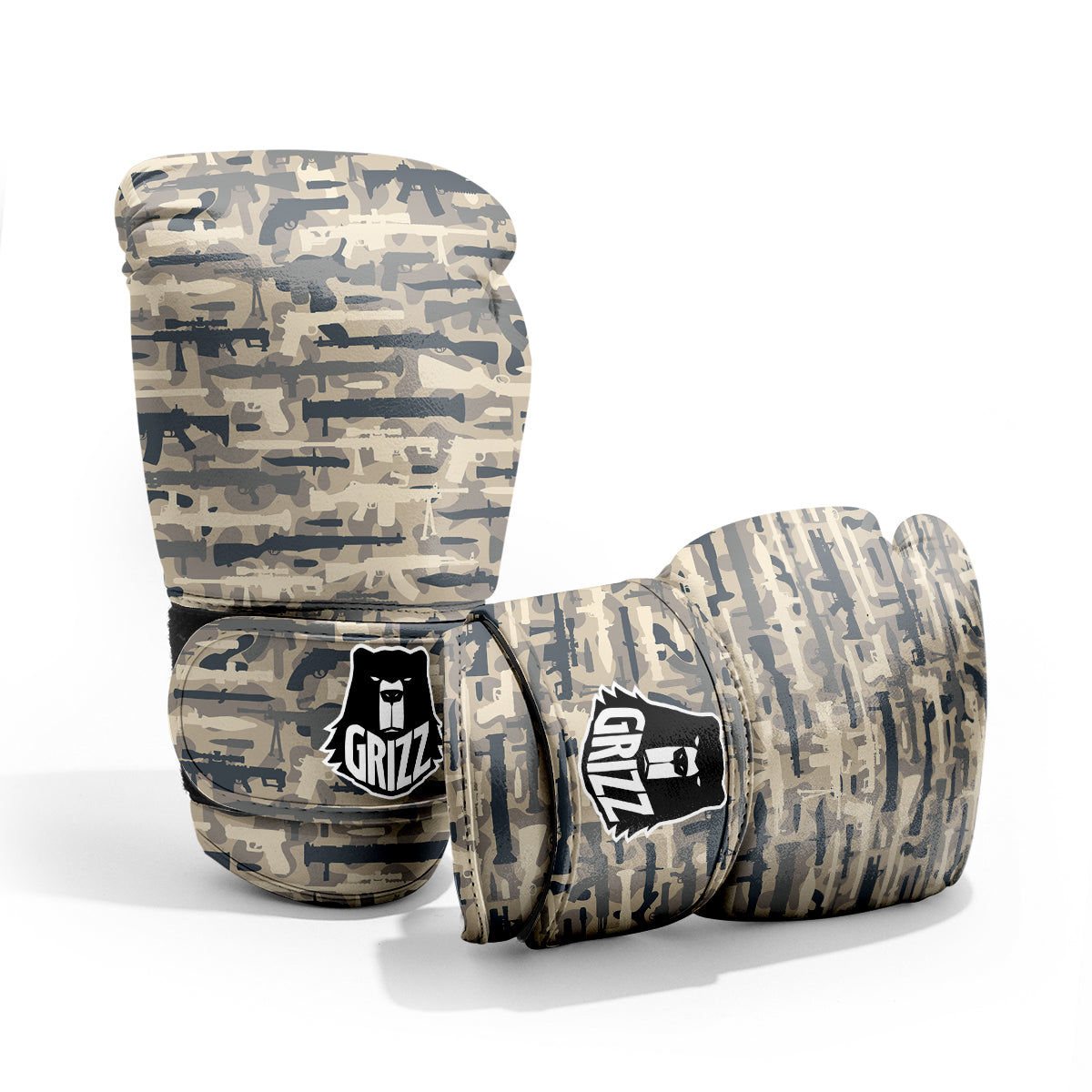 Military Gun Air Force Camo Print Pro Boxing Glove