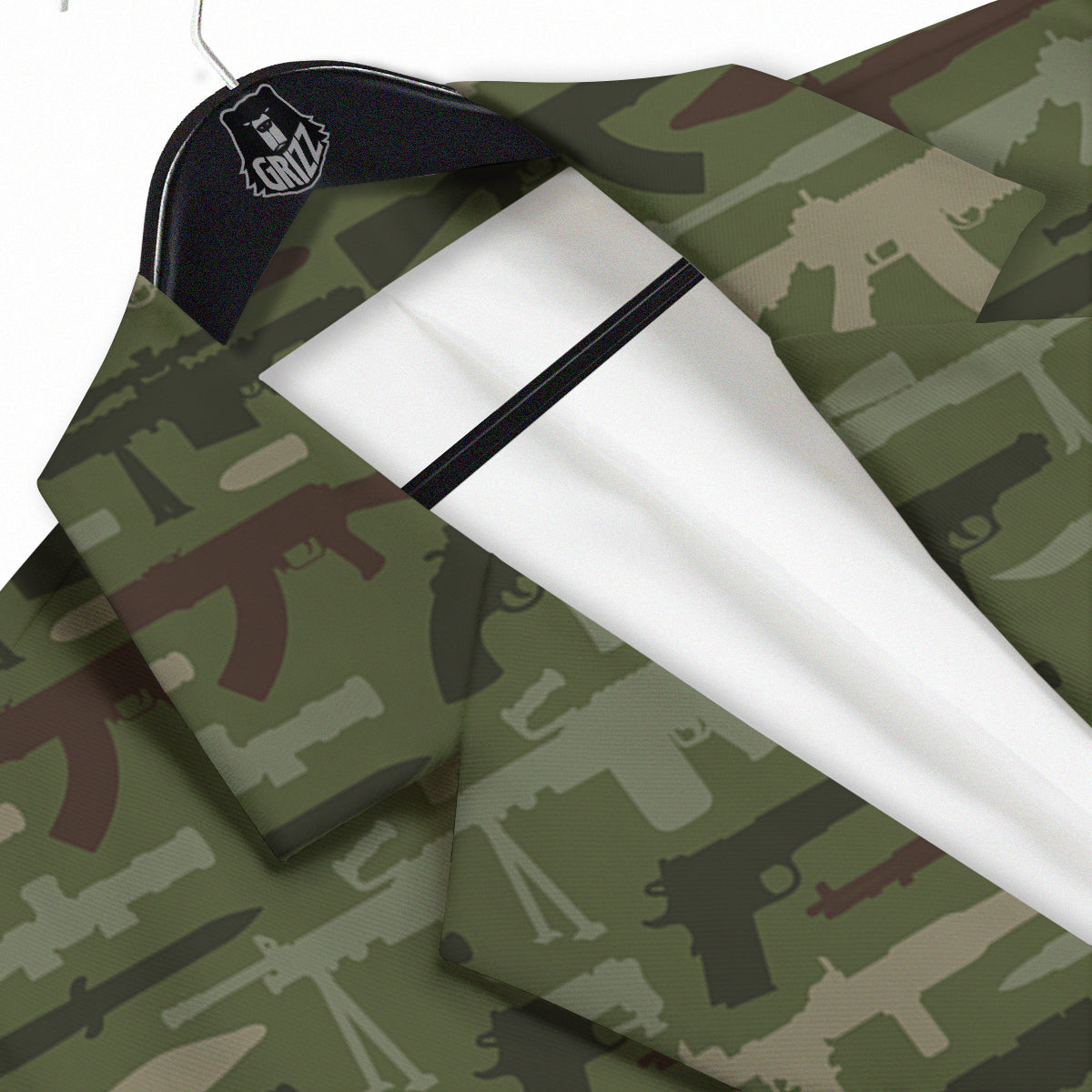 Military Gun Camo Print Men's Sport Coat-grizzshop