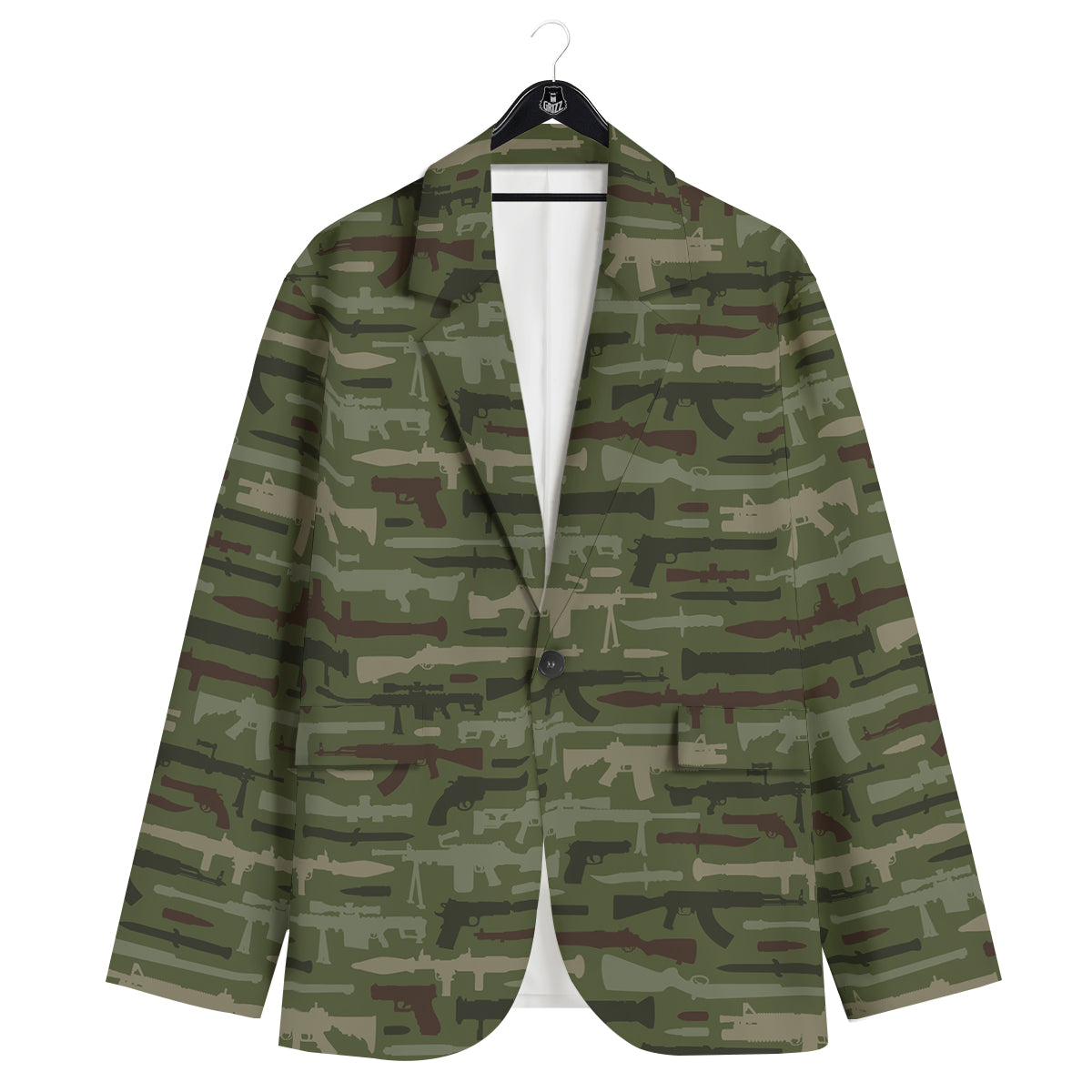 Military Gun Camo Print Men's Sport Coat-grizzshop