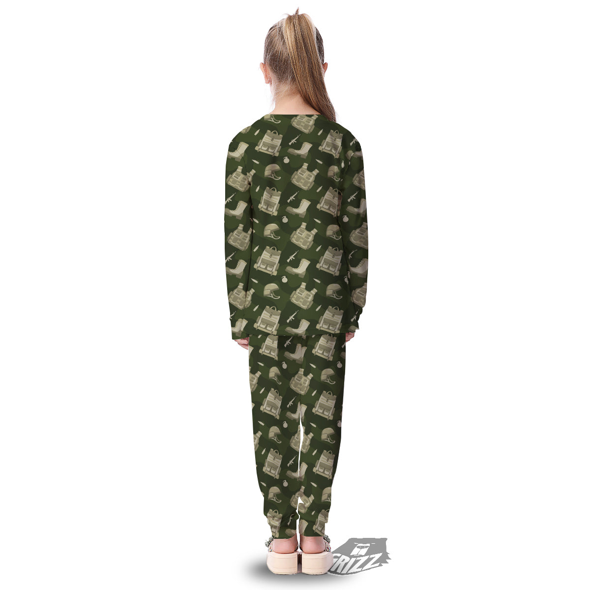 Military Helmet Backpack Print Pattern Kid's Pajamas-grizzshop