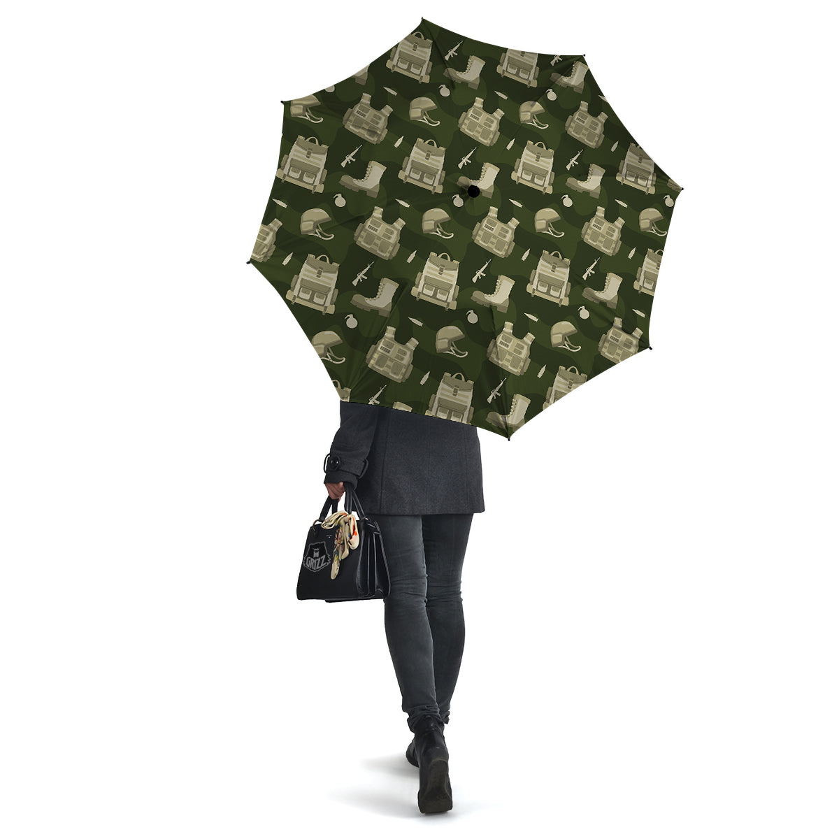 Military Helmet Backpack Print Pattern Umbrella-grizzshop