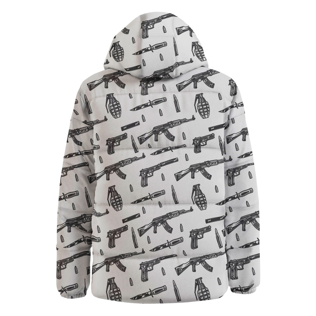Military Weapon Vintage Print Pattern Down Jacket-grizzshop