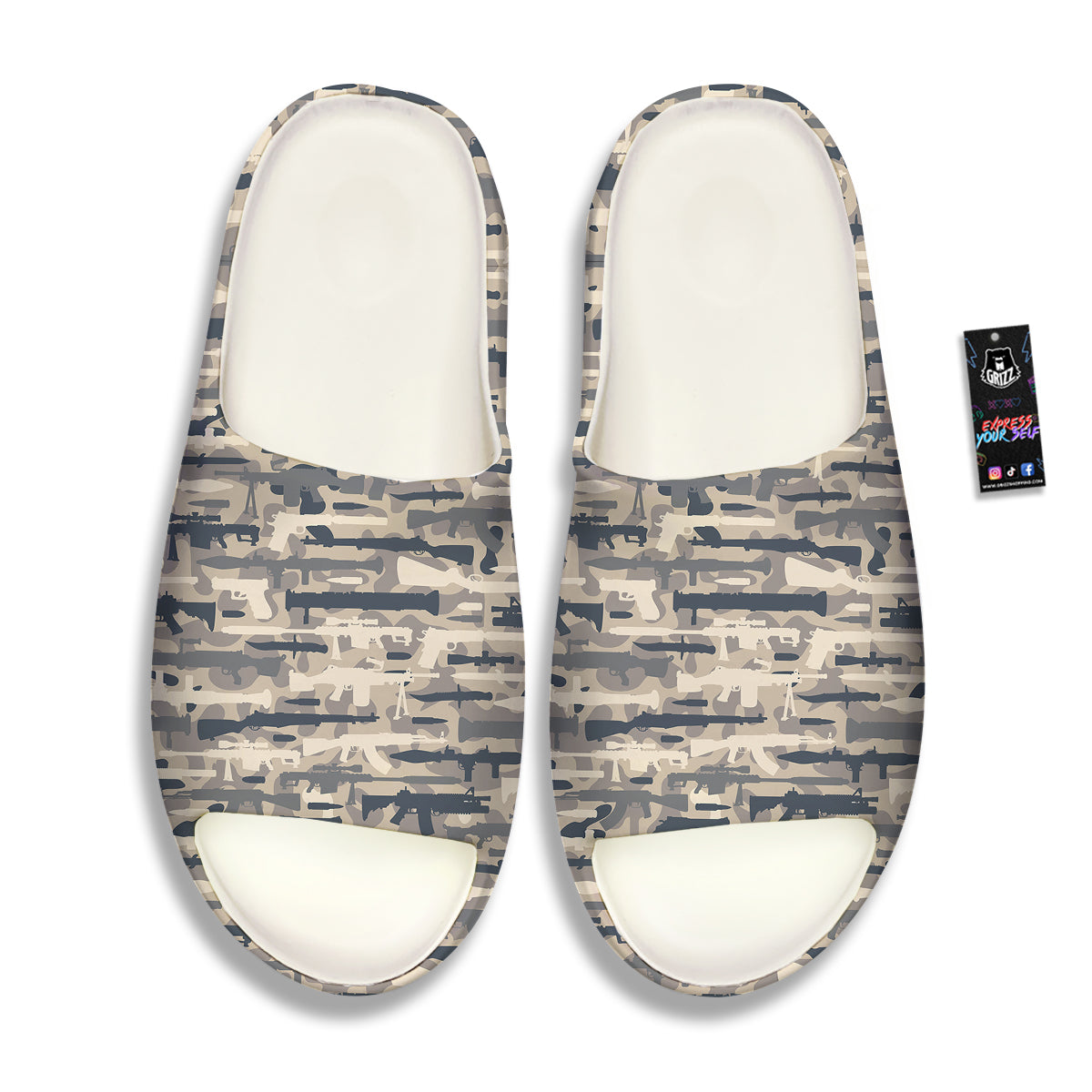 Military Gun Air Force Camo Print Sandals-grizzshop