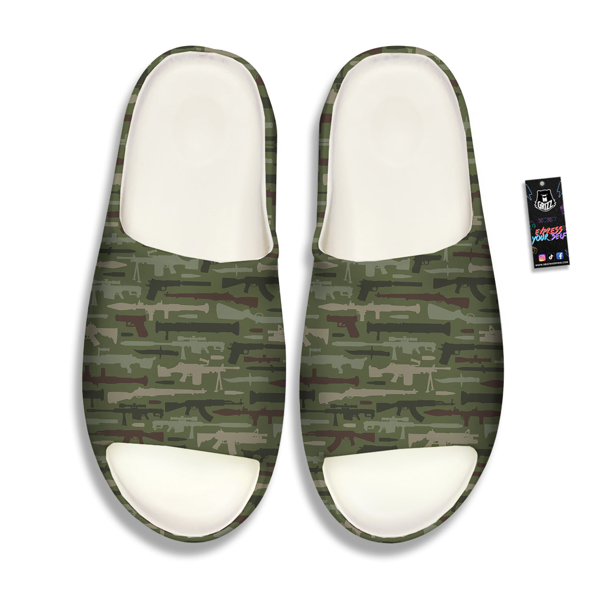 Military Gun Camo Print Sandals-grizzshop