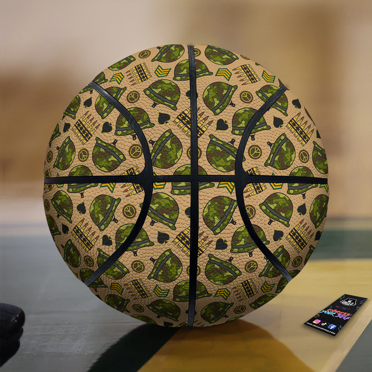 Military USA Print Pattern Basketball