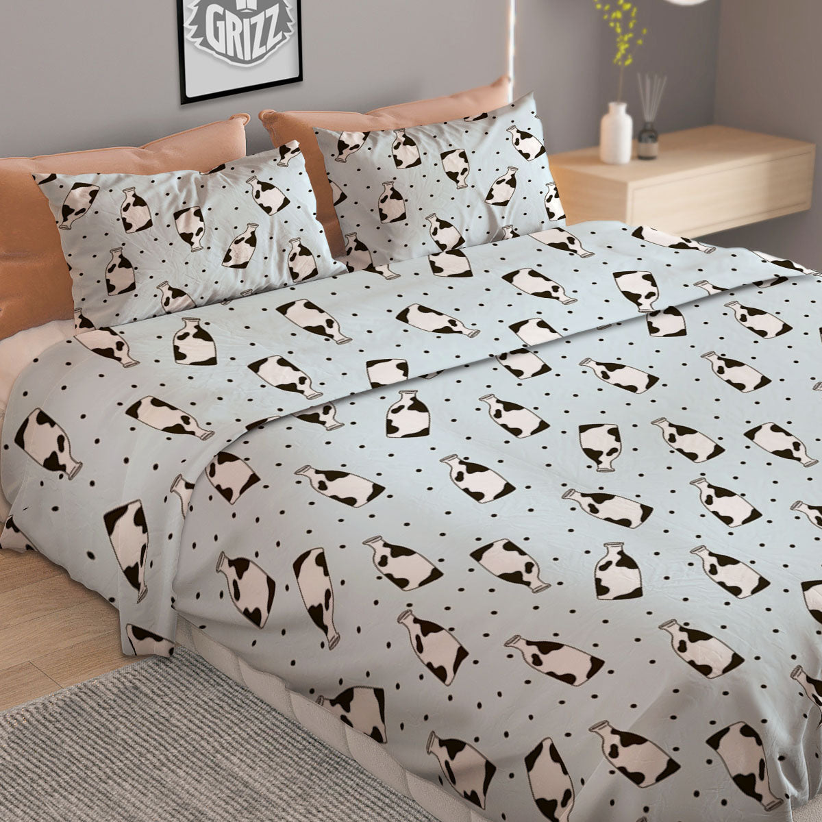 Marble Dark Blue Print Duvet Cover Bedding Set