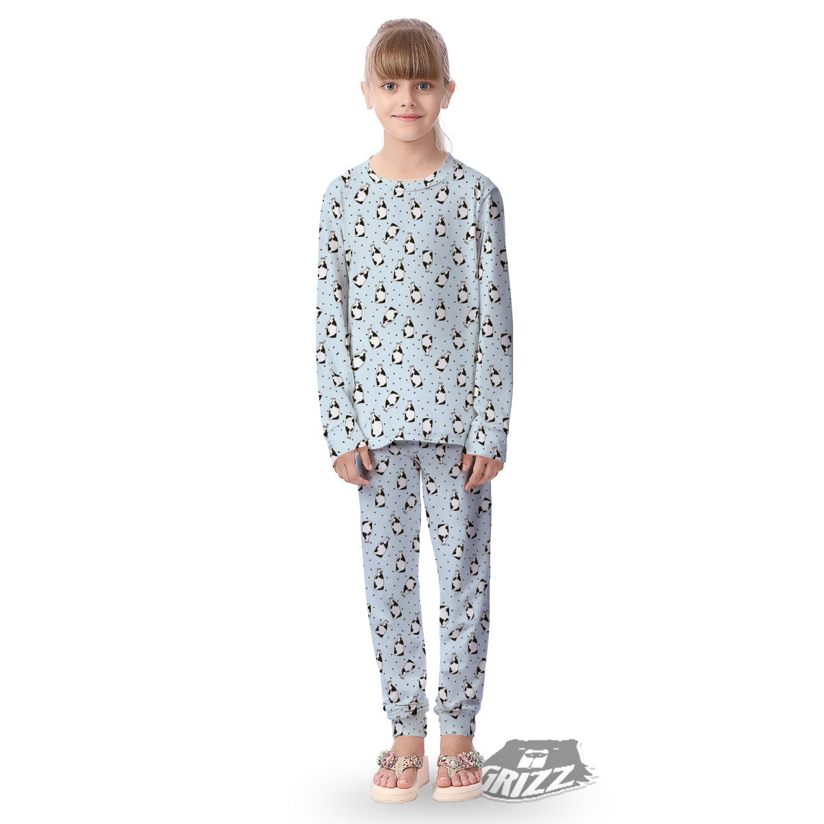 Milk Bottle Cow Print Pattern Kid's Pajamas-grizzshop