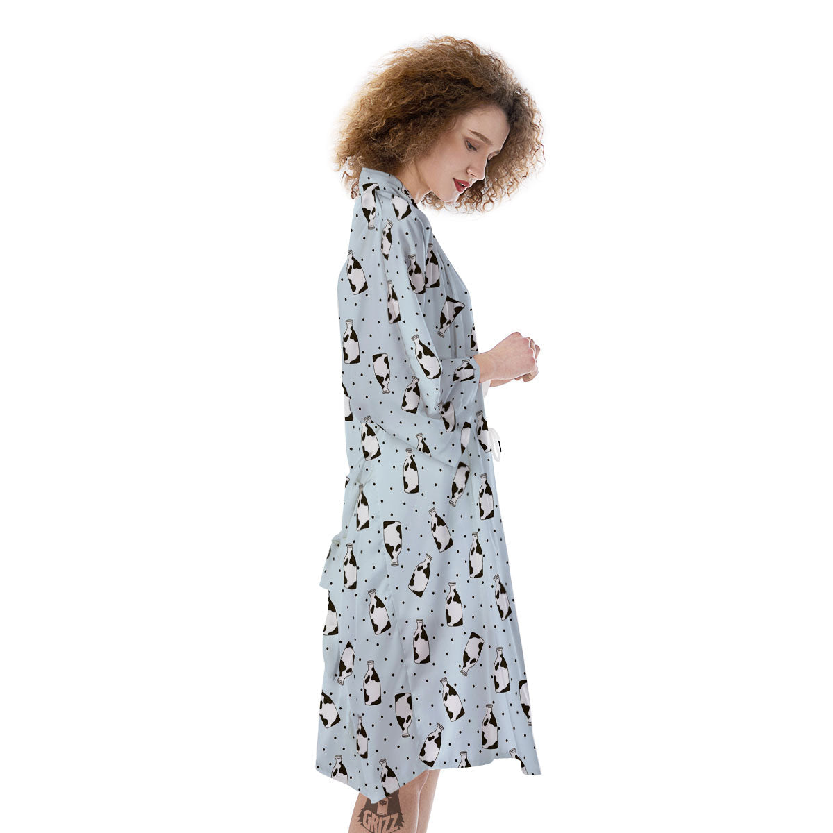 Milk Bottle Cow Print Pattern Kimono-grizzshop