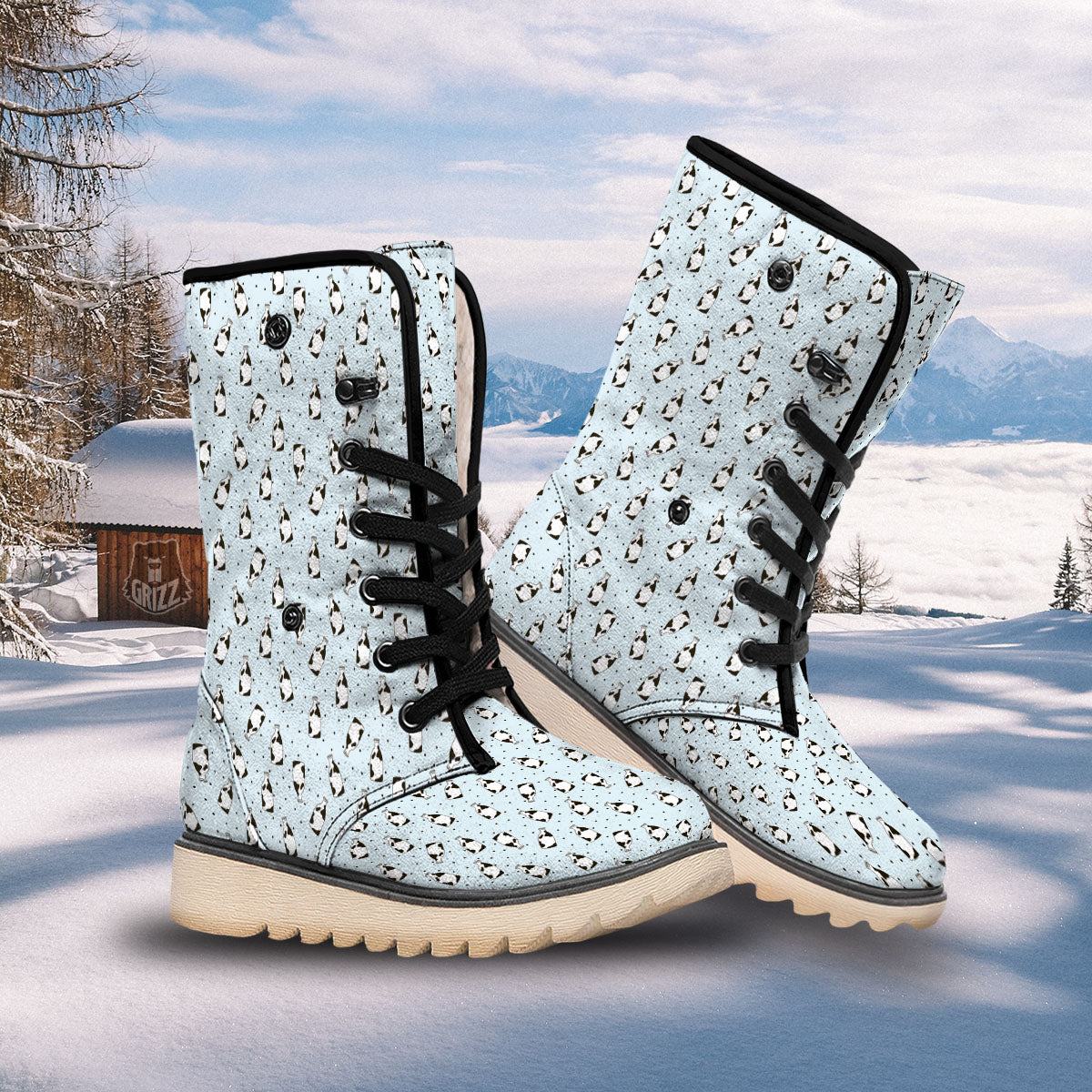 Milk Bottle Cow Print Pattern Snow Boots-grizzshop