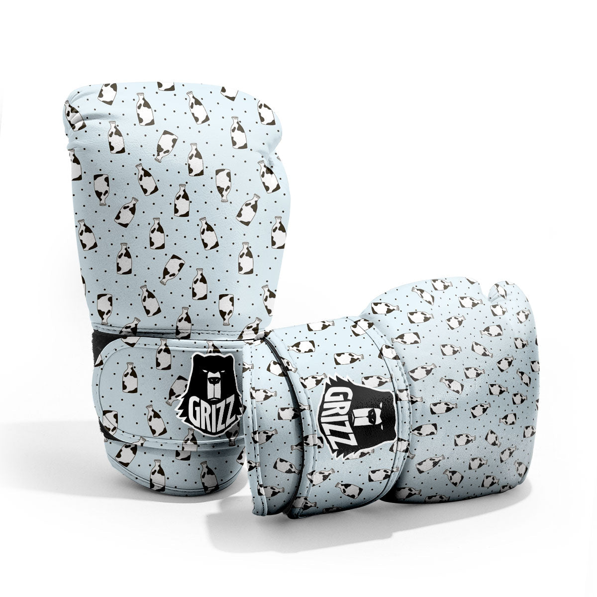 Milk Bottle Cow Print Pattern Pro Boxing Glove