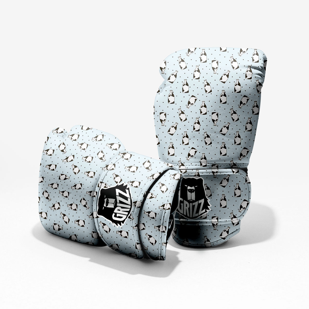 Milk Bottle Cow Print Pattern Pro Boxing Glove