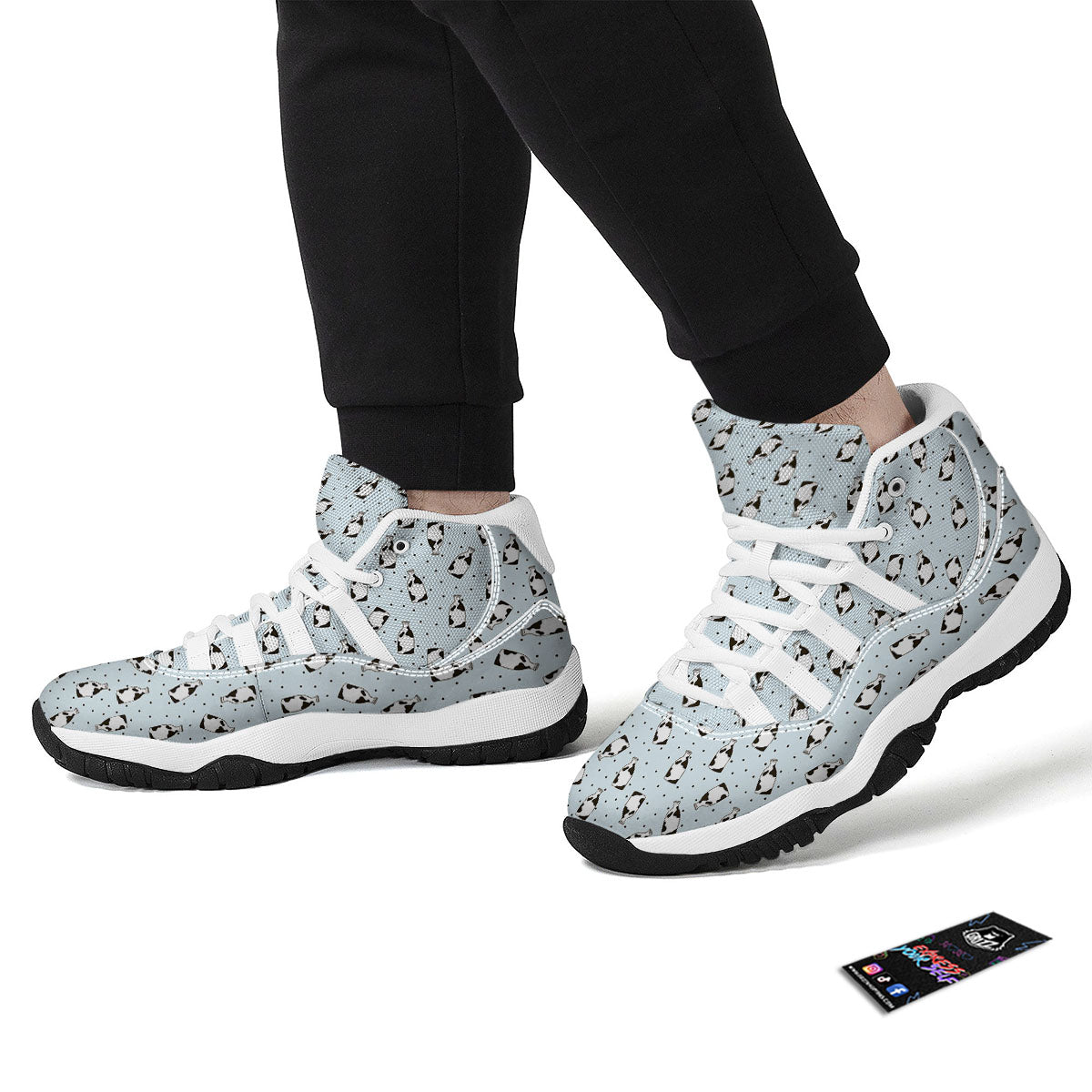 Milk Bottle Cow Print Pattern White Bball Shoes-grizzshop